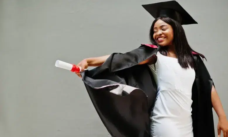 Black Lady Graduating from University