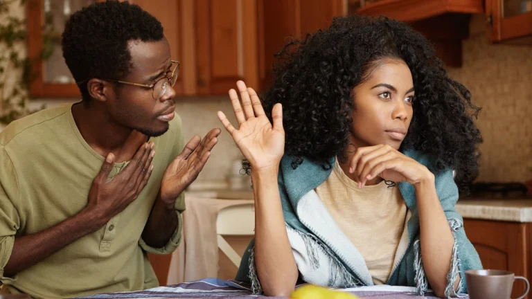 Emotional Intelligence: Why It’s Key to Building Better Relationships and Mental Wellness Please forgive me. Unhappy African American male cheater holding hand on chest