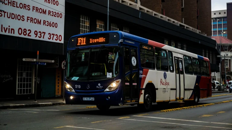 Will Gauteng’s Bus Rapid Transit (BRT) System Solve Public Transport Issues? Rea Vaya Metro City Bus In Johannesburg. South Africa
