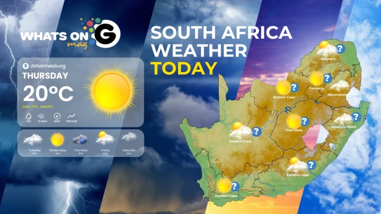 Today’s Weather Forecast – Thursday, 15 May 2025 Today's Weather - Thursday, 15 May 2025 - in South Africa