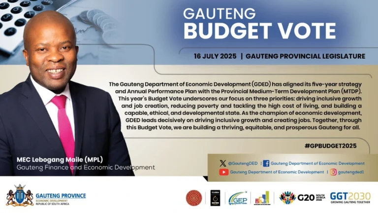 Gauteng MEC Lebogang Maile Tables 2025/26 Budget Vote in Provincial Legislature Gauteng MEC Lebogang Maile Tables 2025/26 Budget Vote in Provincial Legislature