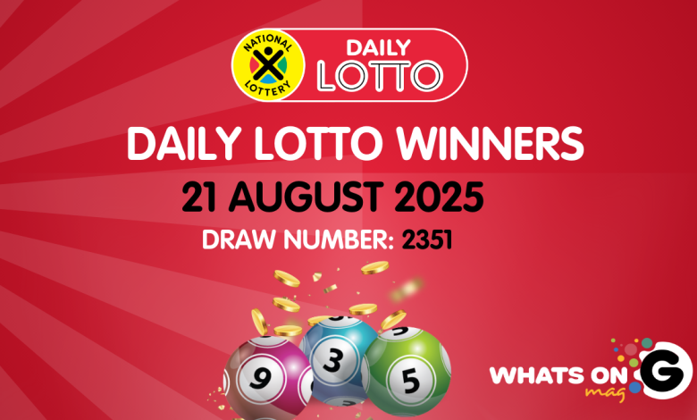 Congratulations to the Daily Lotto Winners for 21/08/2025