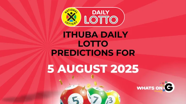 Ithuba Daily Lotto Predictions For 05/08/2025 Ithuba Daily Lotto Predictions For 04/08/2025