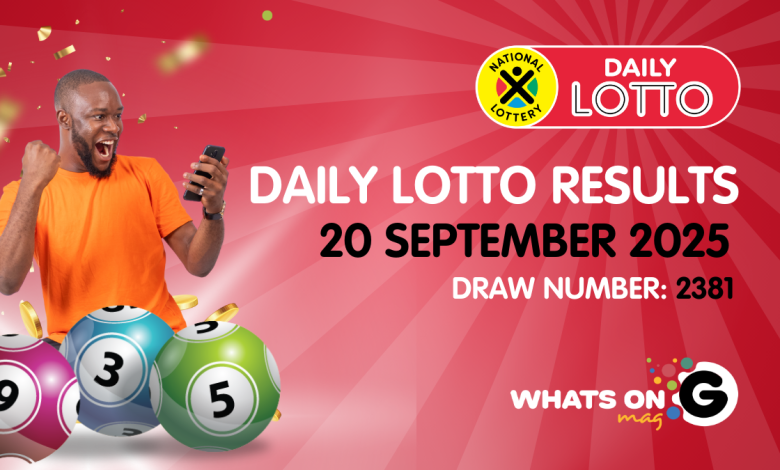 Ithuba Daily Lotto Results for 20/09/2025